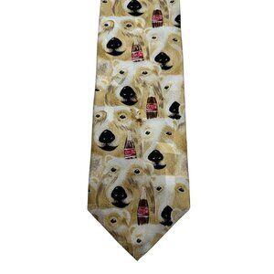 Coca-Cola Polar Bear Print Neck Tie Beige & Multicolor Polyester